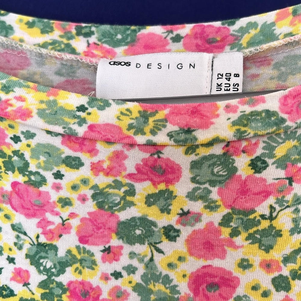 ASOS Floral Maxi Dress in Pink, Green and White - Picture 2 of 4